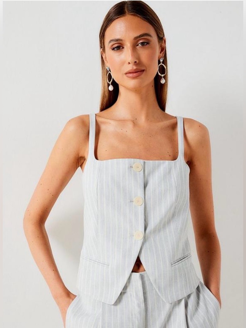 NWT Mango Striped Waistcoat Co Ord